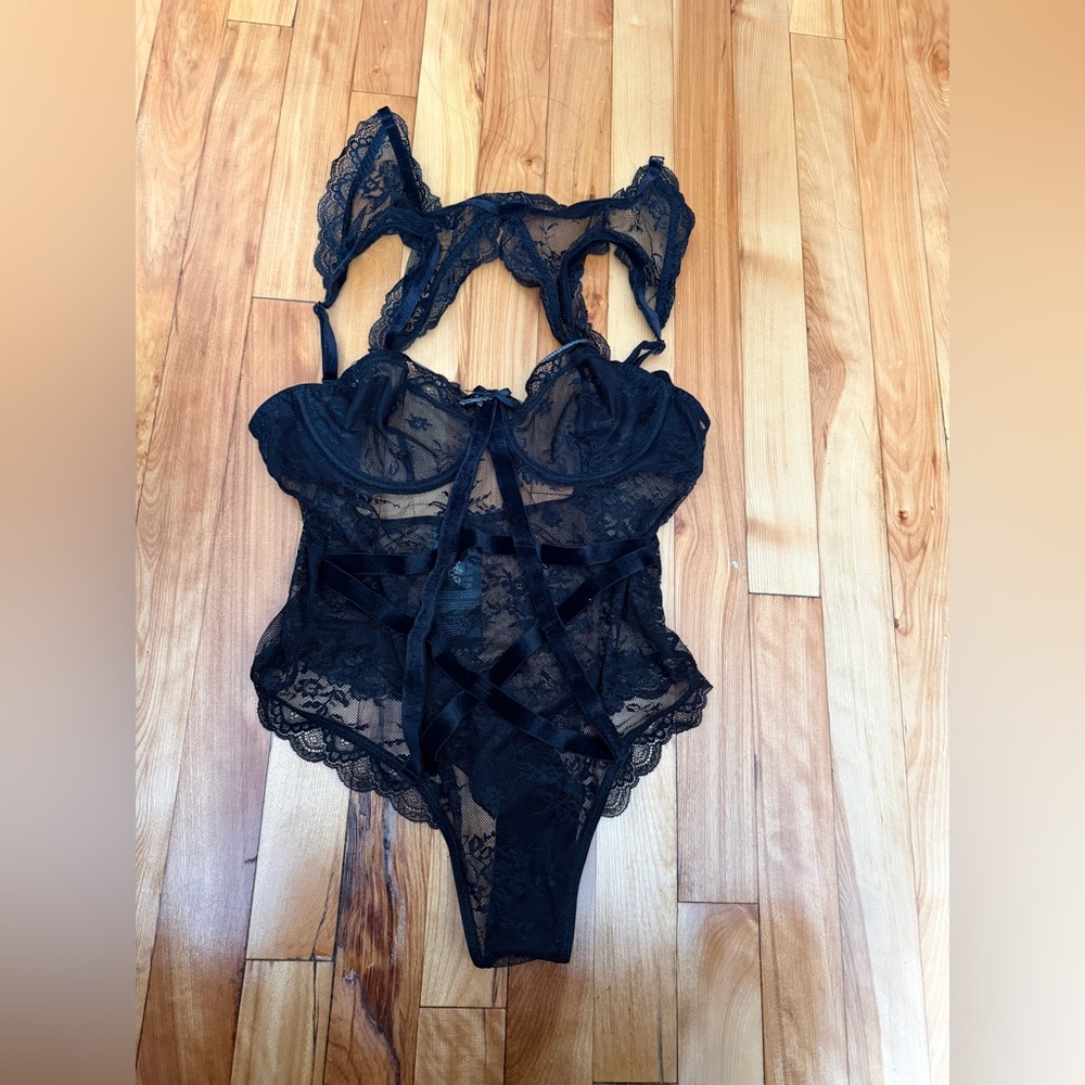 Killstar Black Lace Strappy Bodysuit